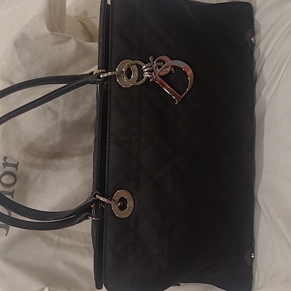 Pretty good condition dior black fabric bag
